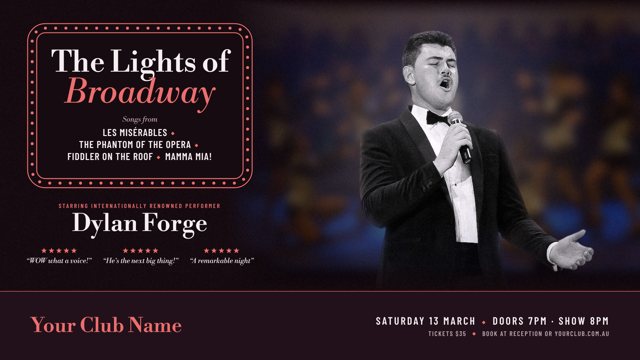 Sample landscape poster for The Lights of Broadway
