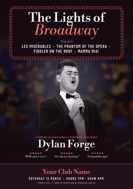 Sample portrait poster for The Lights of Broadway