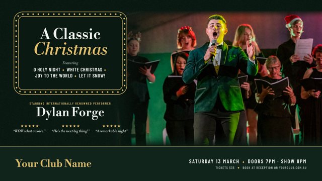Sample landscape poster for A Classic Christmas