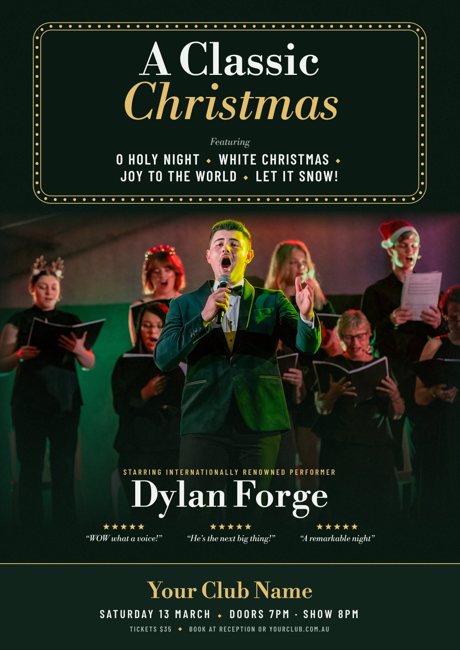 Sample portrait poster for A Classic Christmas